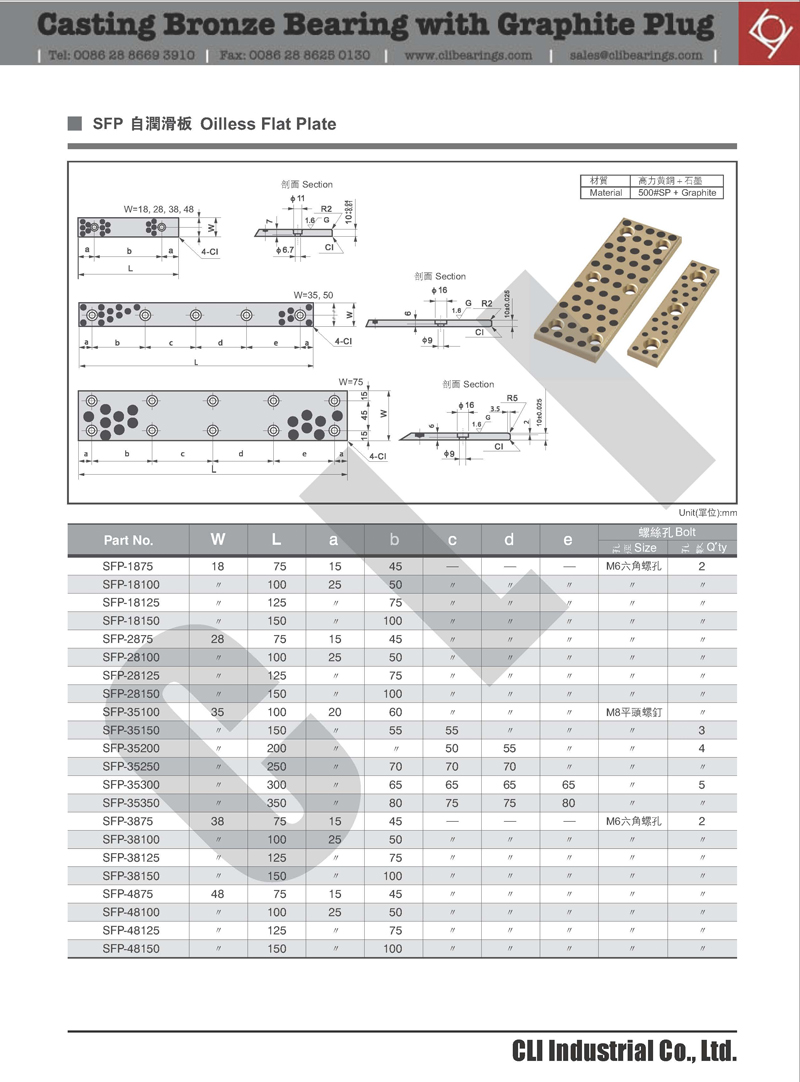 oiles SFP flat wear plates