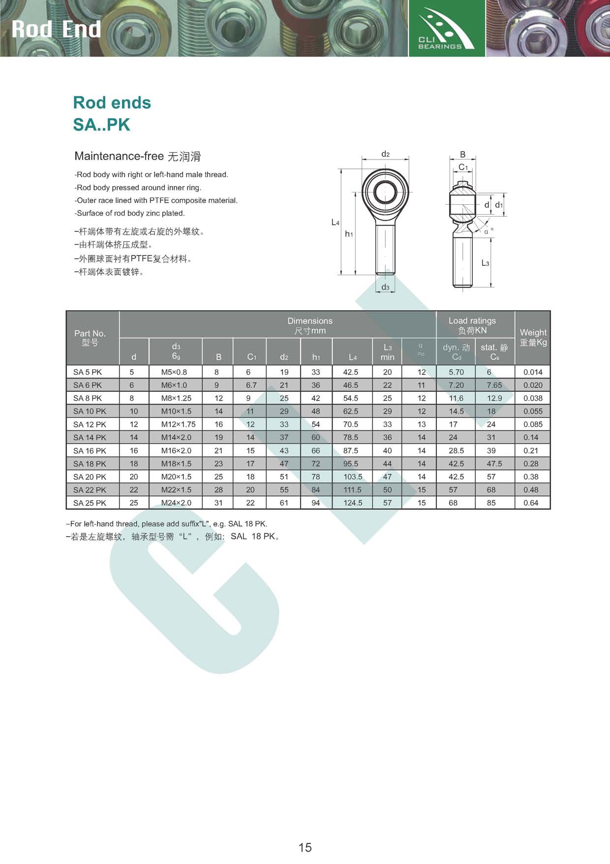 sa pk rod end